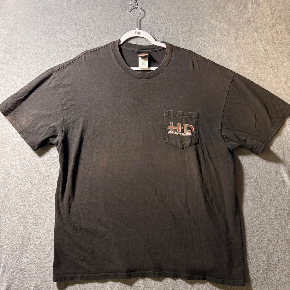 Harley Davidson Longhorn Dallas Ft Worth Texas Graphic Pocket T-Shirt Mens 2XL